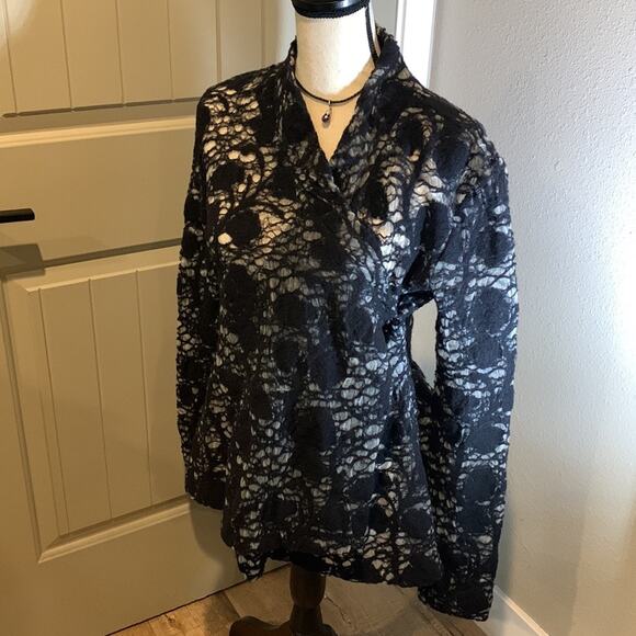 Marianne Kooiman Silk Blend Wrap Jacket - Picture 1 of 15